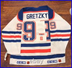 Wayne Gretzky Signed Oilers Jersey JSA LOA CCM 1985 Cup Inscription Rare WGA