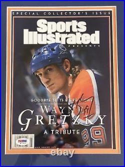 Wayne Gretzky Signed SI Magazine PSA/DNA Oilers Autographed Framed Tribute