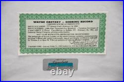 Wayne Gretzky Signed Scoring Record FDC 2/24/82 Framed RARE COA 27x19