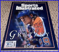 Wayne Gretzky Signed Sports Illustrated Bas Beckett Autograph Hockey Magazine