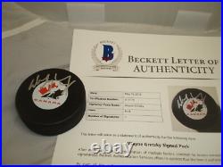 Wayne Gretzky Signed Team Canada Hockey Puck Autographed Beckett BAS LOA 1A Wayne Gretzky Signed Team Canada Hockey Puck Autographed Beckett BAS LOA 1A