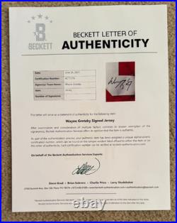 Wayne Gretzky Signed Team Canada T/b Jersey XL Beckett Coa Full Letter