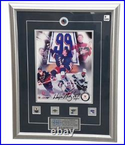 Wayne Gretzky Signed WG Auth. Framed Photo Oilers/Kings/Blues/NYR 26.5x20.5 RARE