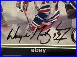 Wayne Gretzky Signed WG Auth. Framed Photo Oilers/Kings/Blues/NYR 26.5x20.5 RARE