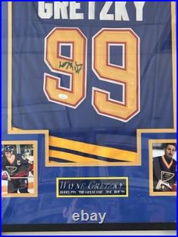 Wayne Gretzky St. Louis Blues Autographed Framed Jersey with JSA LOA