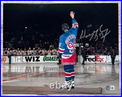 Wayne Gretzky THE GREAT ONE Autographed Signed NEW YORK RANGERS 11x14 Photo BAS