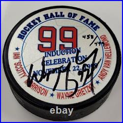 Wayne Gretzky autograph signed HOF Induction Official Puck LE /499 WGA Authentic