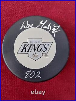 Wayne Gretzky autographed puck 802 LA Kings COA