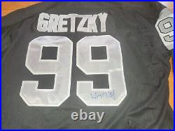 Wayne Gretzky'la Kings' NHL Great Scorer Hof Mvp Signed Kings Jersey Coa 1