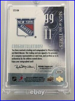 Wayne Gretzky mark messier sign of the times dual autograph