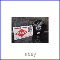 Wayne Gretzky of the Edmonton Oilers autographed logo hockey puck COA