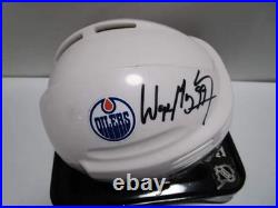 Wayne Gretzky of the Edmonton Oilers autographed mini hockey helmet COA