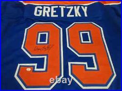 Wayne Gretzky of the Edmonton Oilers signed autographed hockey jersey with COA