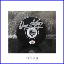 Wayne Gretzky of the LA Kings signed logo hockey puck COA