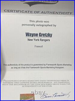 Wayne Gretzky signed 8x10 Final Game Photo Framed Autograph Frameworth Holo COA