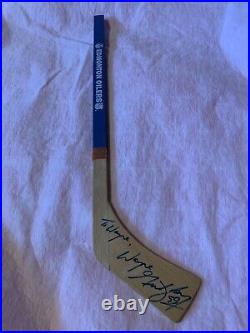Wayne Gretzky signed Edmonton Oilers Mini Hockey Stick Received From Donation