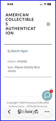 Wayne The Great One Gretzky Signed Jersey