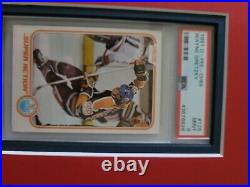 Wayne gretzky framed autographed picture with 4 graded cards